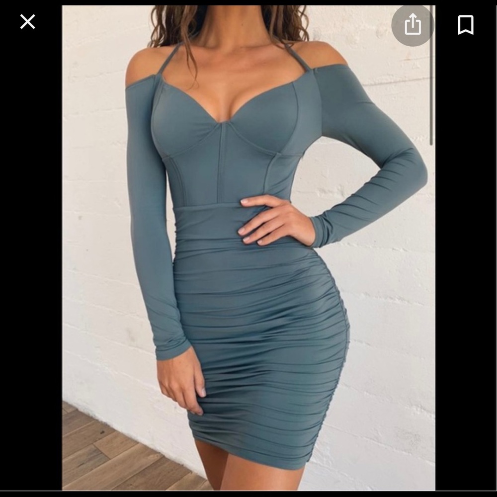 Tiger Mist Epsilon Dress Steel Blue Size Small